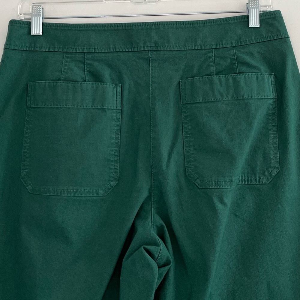 Talbots Green Cotton Slub Sailor Crop Pants Nautical Wide Leg Size 14 Vacation - Picture 7 of 13